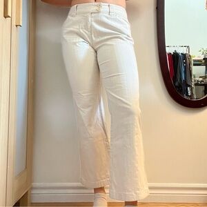 low waisted white flare pants